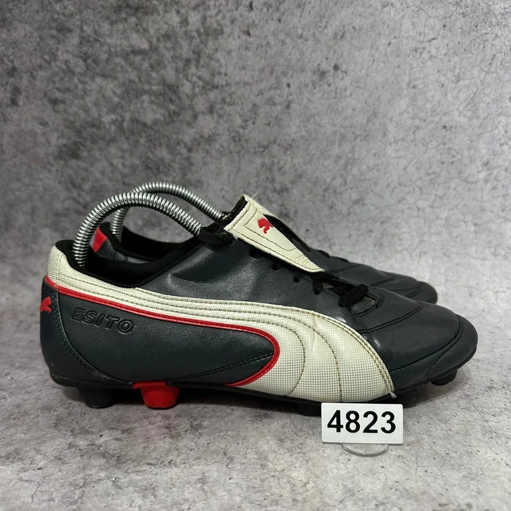Puma Esito Finale I FG Soccer Cleats Mens 8 Black White Red Fold Over Tongue FG